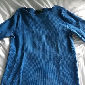 Blue Cuffed Sleeve Sweater